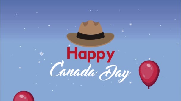 happy canada day lettering animation - Filmmaterial, Video