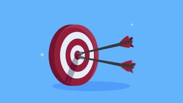 target with arrows success animation - Footage, Video