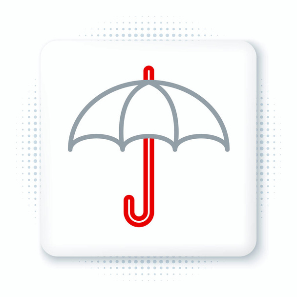 Line Umbrella icon isolated on white background. Insurance concept. Waterproof icon. Protection, safety, security concept. Colorful outline concept. Vector - Vector, Image