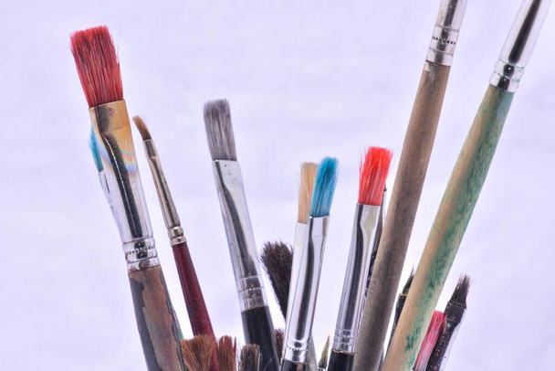 set of brushes for painting on white background - Photo, Image