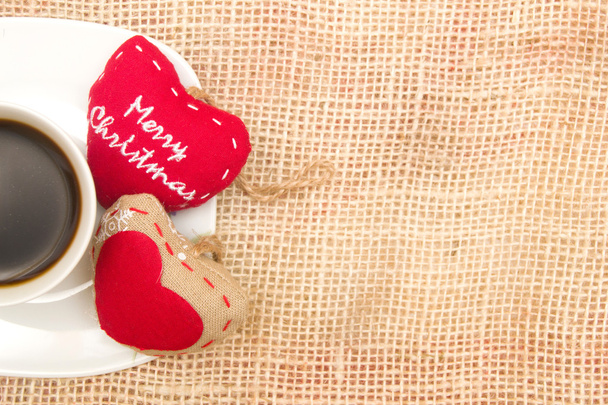 Coffee and Christmas heart - Foto, imagen