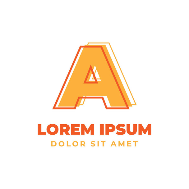 γράμμα Ένα τριπλούν περίγραμμα με φρέσκο φωτεινό χρώμα αλφαβητικό διανυσματικό στοιχείο σχεδιασμού λογότυπο - Διάνυσμα, εικόνα