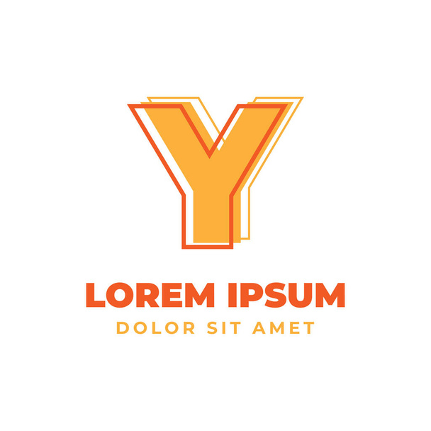 γράμμα Y trippy περίγραμμα με φρέσκο φωτεινό χρώμα αλφαβητικό διανυσματικό στοιχείο σχεδιασμού λογότυπο - Διάνυσμα, εικόνα