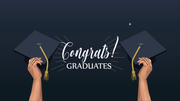 congrats graduates celebration invitation animation - Footage, Video