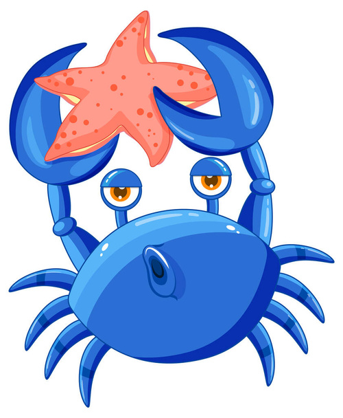 Blue crab in cartoon design illustration - Вектор, зображення
