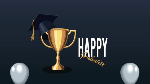 幸せな卒業式のレタリングアニメーション - 映像、動画