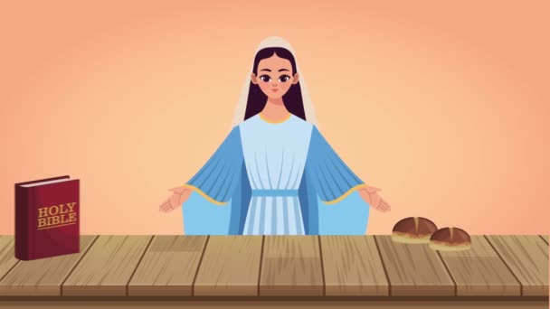 Szűz Mária kék ruhával - Felvétel, videó