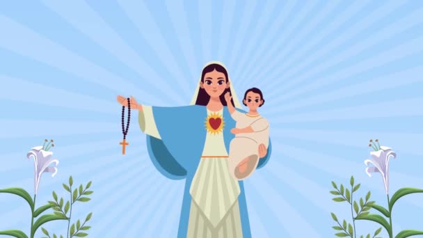 Szűz Mária Jézus gyermekével - Felvétel, videó