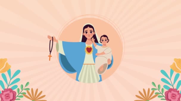 Szűz Mária Jézus gyermekével - Felvétel, videó