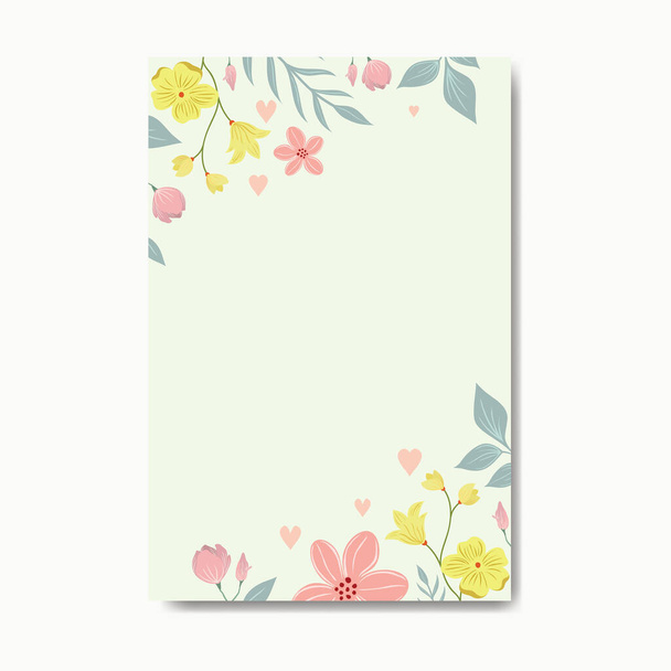 Colorful floral background with flat design - Vecteur, image