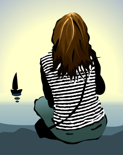 The Lonely Girl - Vector, Image