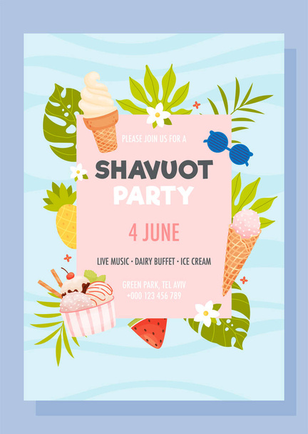 Journée Shavuot inviter concept. Joyeux jour de rasoir. Illustration vectorielle - Vecteur, image