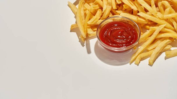 Cropped of appetizing french fries and sauce - Fotografie, Obrázek