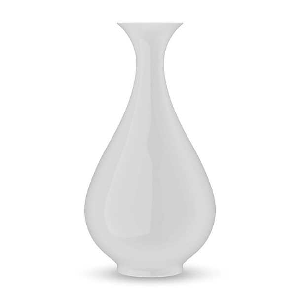 White ceramic vase isolated on white background, 3d rendering - Foto, afbeelding