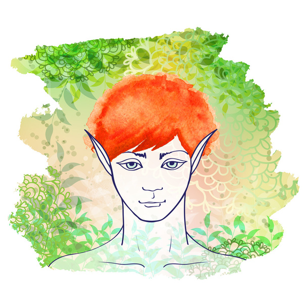 Redhead elf - Vector, Image