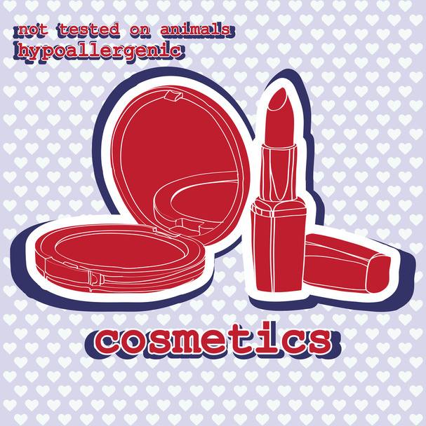 set of cosmetics. sticker - Vector, Image
