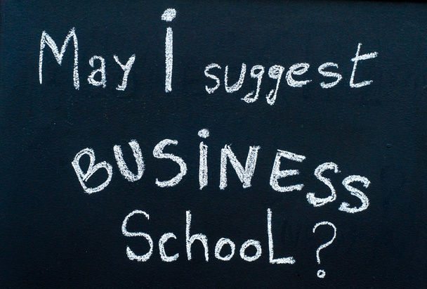 Open for business sign message handwritten with white chalk on wooden frame blackboard, successful business concept - Photo, Image