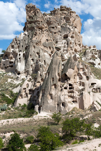 Türkiye 'nin Kapadokya kentindeki Uchisar kalesine bakış - Fotoğraf, Görsel