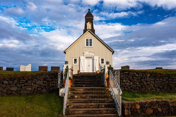 The Wooden Church on Southern Coast of Iceland, called Strandarkirkja - Valokuva, kuva