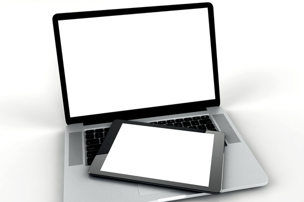 laptop en Tablet PC - Foto, afbeelding