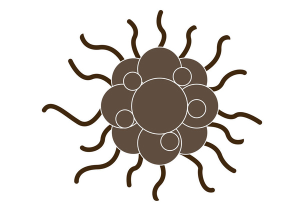 Icône de virus de la variole du singe sur fond blanc. - Vecteur, image