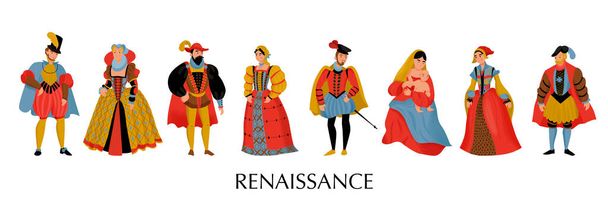 Renaissance Style Colored Icon Set - Vector, Image