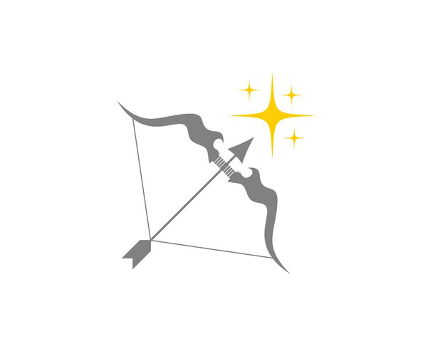 Logo de Arco y Flecha dirigido a estrellas - Vector, Imagen