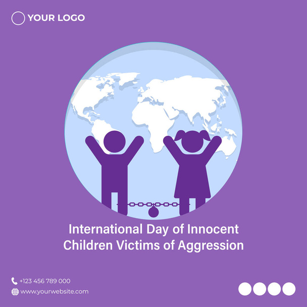 Εικονογράφηση φορέα για τη διεθνή ημέρα των αθώων παιδιών θύματα επιθετικότητας - Διάνυσμα, εικόνα