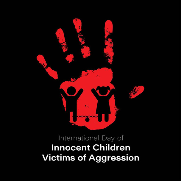 Εικονογράφηση φορέα για τη διεθνή ημέρα των αθώων παιδιών θύματα επιθετικότητας - Διάνυσμα, εικόνα
