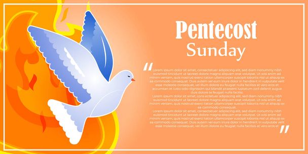 Vector illustration concept of Pentecost Sunday banner - Vector, Image