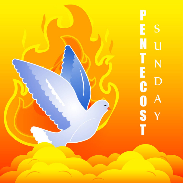 Conceito de ilustração vetorial da bandeira do domingo de Pentecostes - Vetor, Imagem