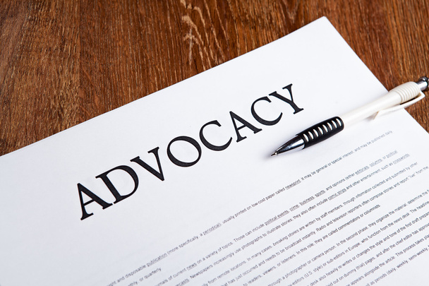 document with the title of advocacy - Photo, Image