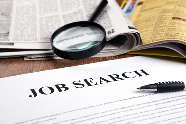 document with the title of job search - Foto, Bild