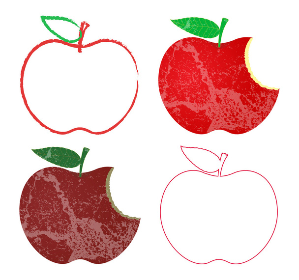 Grunge e desenhos de maçãs vintage
 - Vetor, Imagem