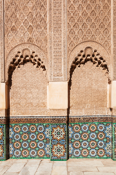 Inside of the Ben Youssef Medersa in the Medina of Marrakesh, Morocco - Foto, imagen
