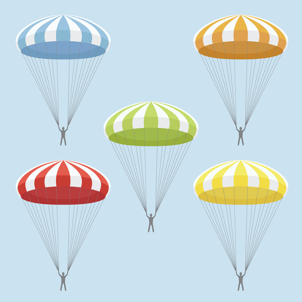 Vector set of  parachutes - Vector, Image