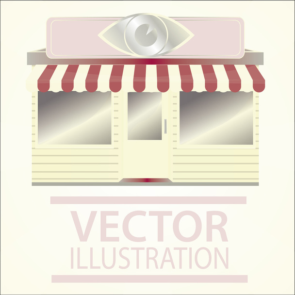 storefront illustration over color background - Vector, imagen