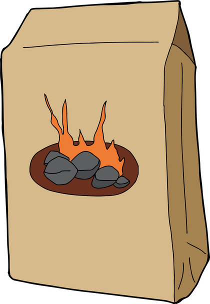 Geïsoleerde houtskool tas - Vector, afbeelding