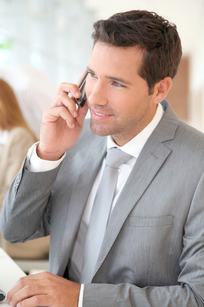 Businessman talking on the phone - Fotó, kép