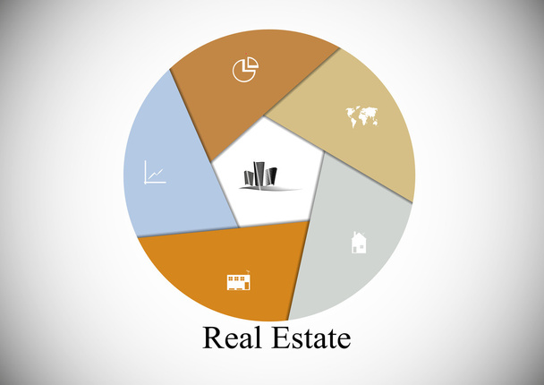 Real Estate hexagon infographic - Vector, Image