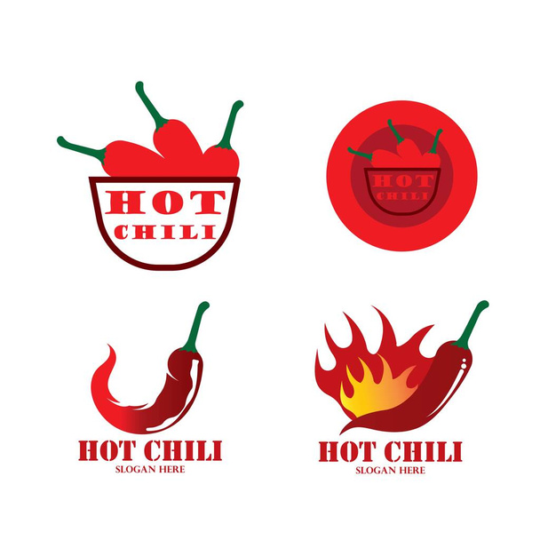 Шаблон логотипа Чили, концепция логотипа Hot Chili - Вектор,изображение