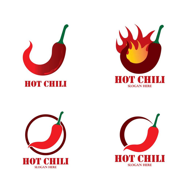 Шаблон логотипа Чили, концепция логотипа Hot Chili - Вектор,изображение
