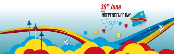 幸せな独立記念日のためのベクトルイラストコンゴ - ベクター画像