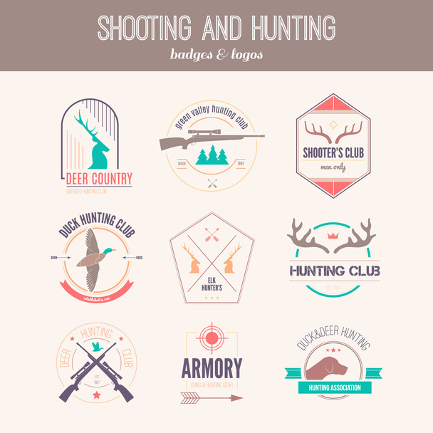 Hunting Logos - Wektor, obraz