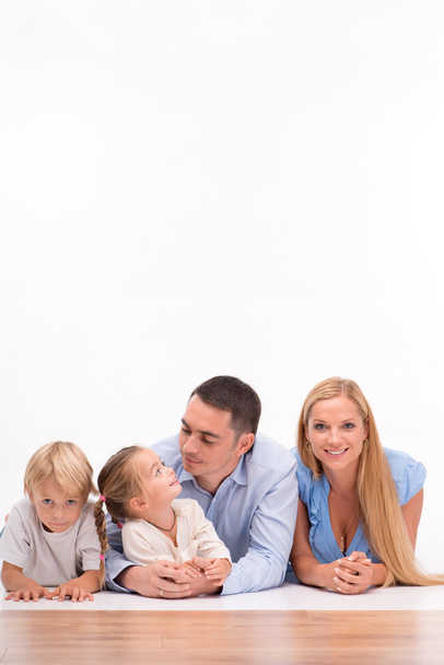 Happy family isolated on white background - Фото, изображение