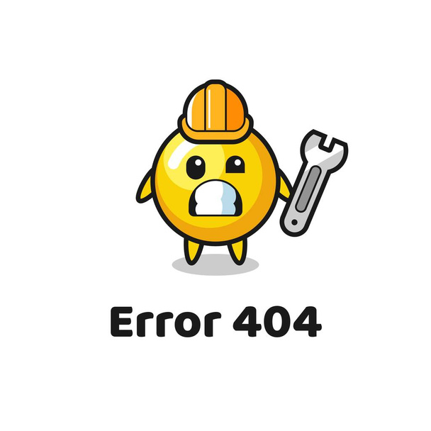 hiba 404 a aranyos tojás sárgája kabala, aranyos design - Vektor, kép