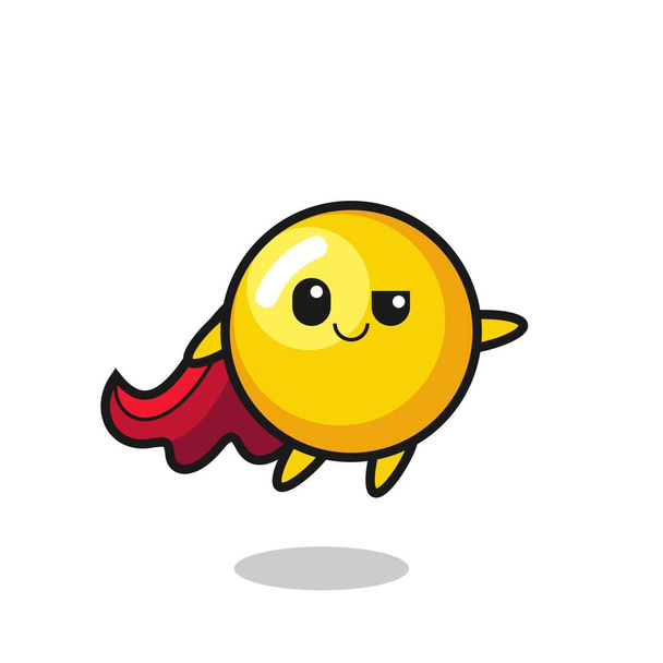 cute egg yolk superhero character is flying , cute design - Vetor, Imagem