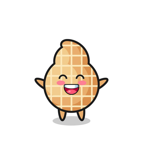 幸せな赤ちゃんピーナッツ漫画のキャラクターかわいいデザイン - ベクター画像