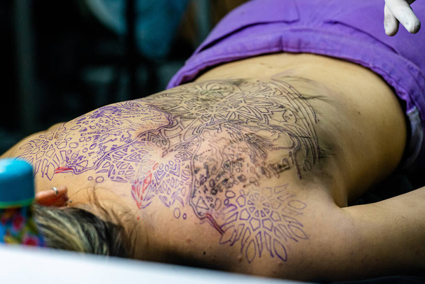 Tattoo Week 2022 is held at the Sul America Convention Center in Rio de Janeiro. May 20, 2022, Rio de Janeiro, Brazil: After two years of absence due to the coronavirus pandemic, Tattoo Week returns to Rio de Janeiro - Φωτογραφία, εικόνα