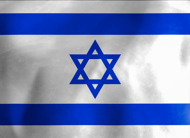 Izraelská vlajka. Izraelská vlajka je jedním z oficiálních symbolů Státu Izrael. - Fotografie, Obrázek